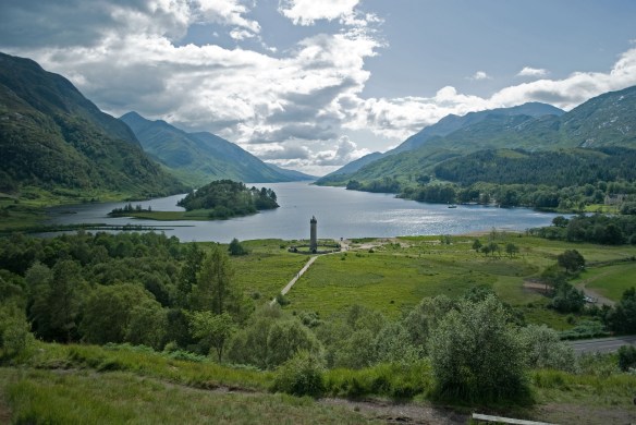 Loch Shiel with the Glenfinnan monument in foreground Loch Shiel with the Glenfinnan monument in foreground