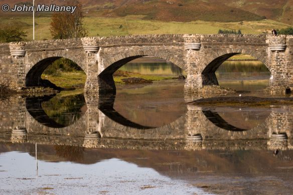 Reflection of Eilean Donan footbridge Reflection of Eilean Donan footbridge