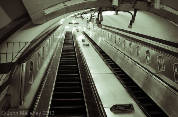 Escalator, Piccadilly Ciricus underground station Escalator, Piccadilly Ciricus underground station
